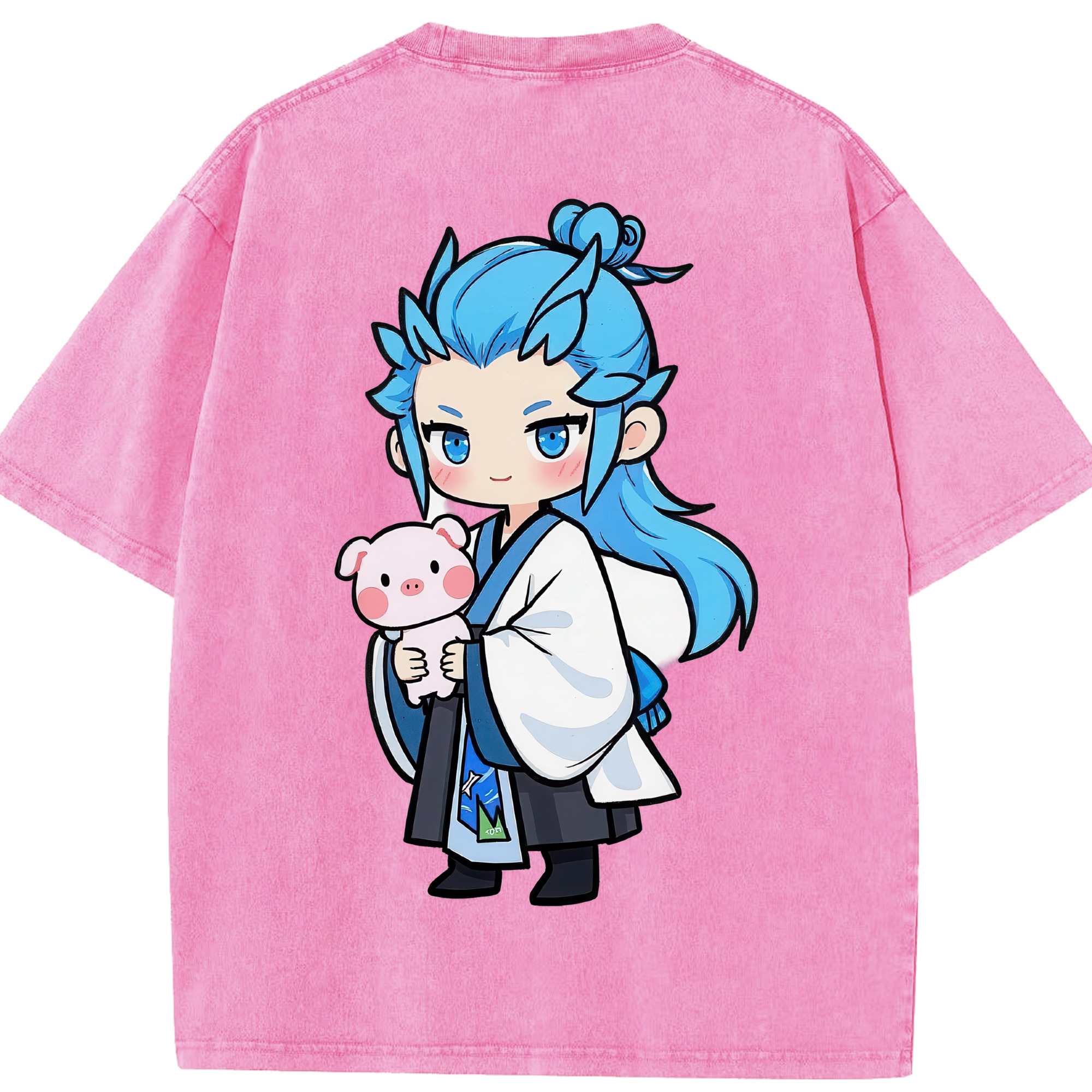 （画像用） Ne Zha 2 ナタ 魔童の大暴れ 綿100% ヴィンテージ風 半袖Tシャツ（背面プリント）